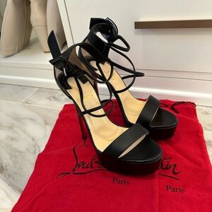 Christian Louboutin Black Choca 150mm Heels in size EU 39.5